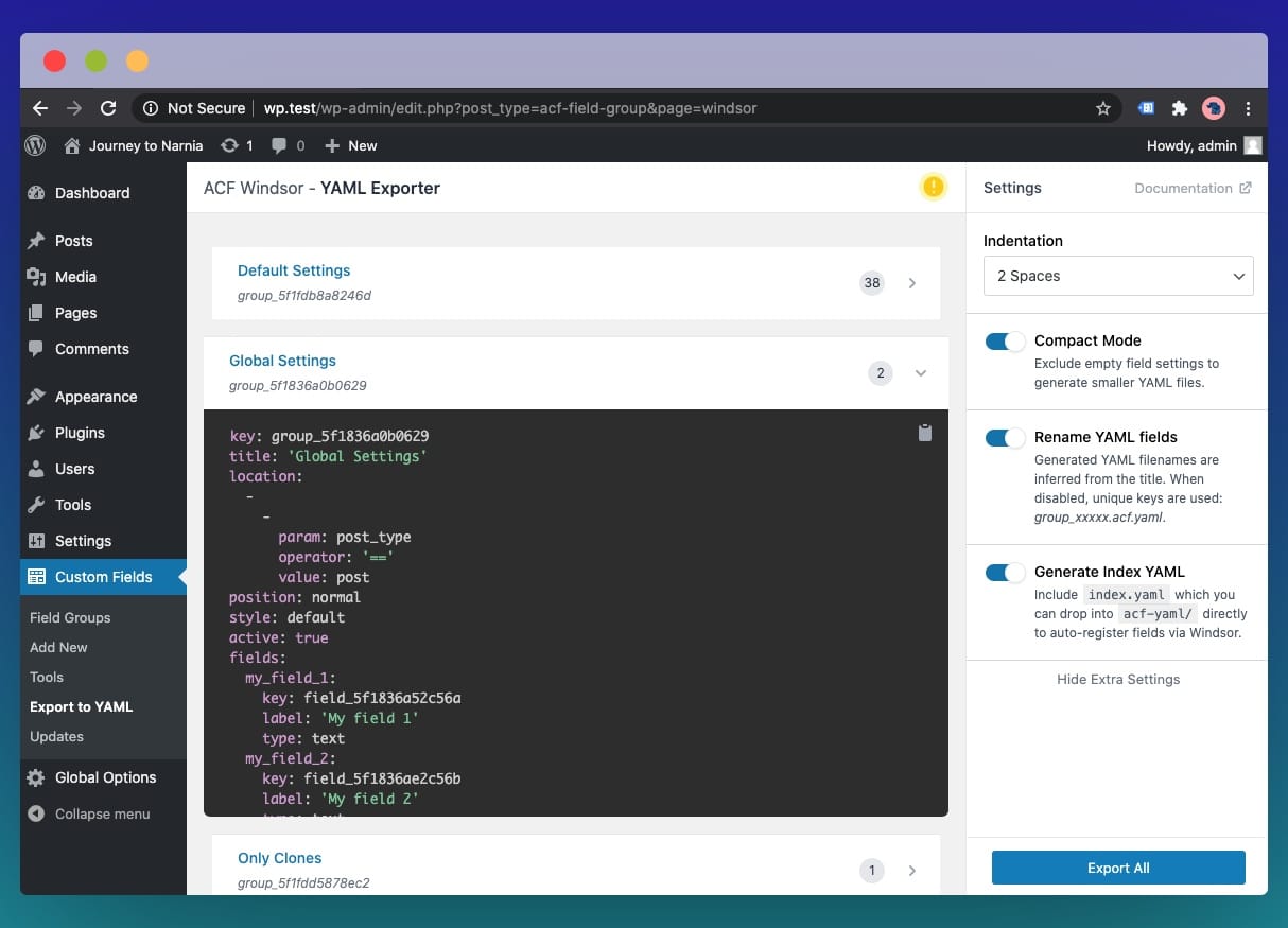 Windsor Admin Interface